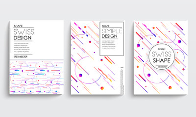stock vector covers templates set with graphic geometric elements applicable for brochures posters covers
