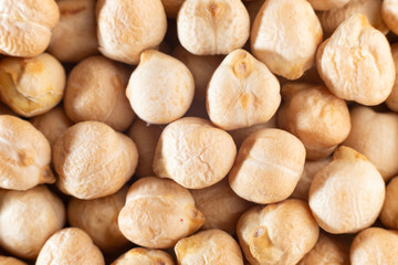 dried chickpea, top view close
