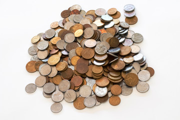 Brazilian Currency - Money coins in a white background