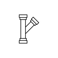 split pipe icon. Element of plumbering icon. Thin line icon for website design and development, app development. Premium icon