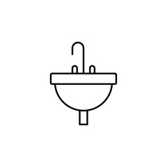 Sink in bathroom icon. Element of plumbering icon. Thin line icon for website design and development, app development. Premium icon