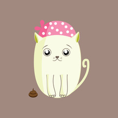 White kitten emotions stickers