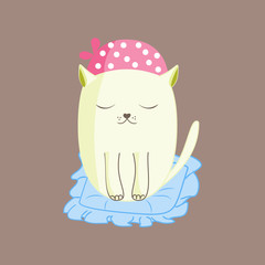 White kitten emotions stickers