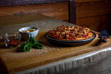 pizza and ingredients