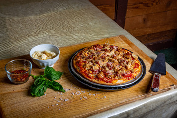 pizza and ingredients