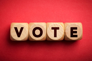 Vote Concept Wooden Blocks