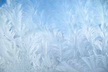 Ice patterns on winter glass