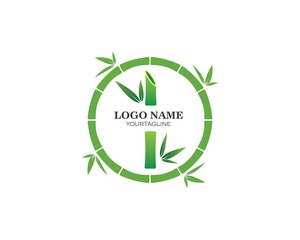 Bamboo with green leaf for your logo icon vector