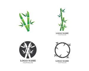 Fototapeta premium Bamboo with green leaf for your logo icon vector