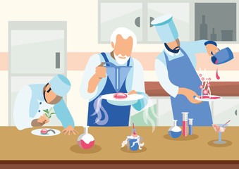 Creating Nano Cuisine Dishes Flat Illustration