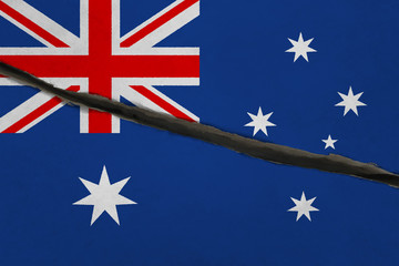 Australia flag cracked