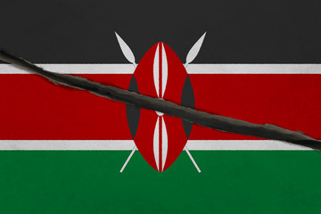 Kenya flag cracked