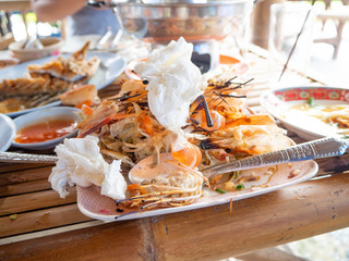 Food remains,Ce phung Sea food, restaurant,rayoung,Thailand