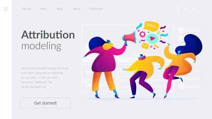 Market segmentation and adverts, target market and customer concept. Website homepage interface UI template. Landing web page with infographic concept hero header image.