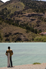 man on the lake