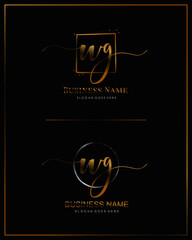 Initial W G WG handwriting logo vector. Letter handwritten logo template.