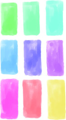 Vertical watercolor style pop colorful background set