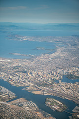 Aerial View of Downtown Portland With Foggie Skies