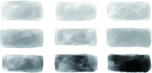 Monochrome Horizontal watercolor style colorful background set