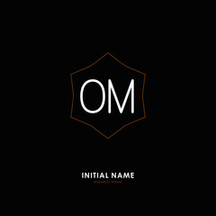 O M OM Initial logo letter with minimalist concept. Vector with scandinavian style logo.