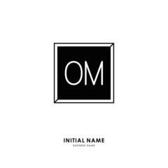 O M OM Initial logo letter with minimalist concept. Vector with scandinavian style logo.