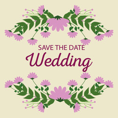 wedding card design with flowers plants and branches