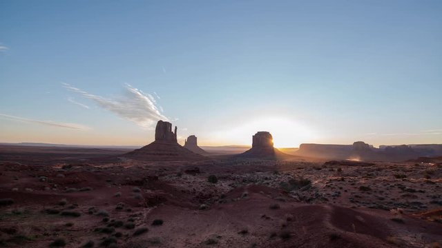Monument Valley Sunrise Time Lapse Over Southwest Desert USA