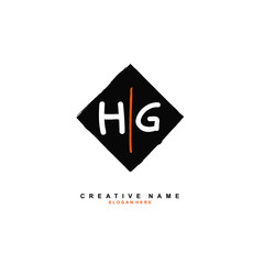 H G HG Initial logo template vector