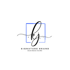 K J KJ Initial letter handwriting and  signature logo.