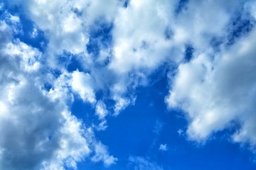 Obraz premium White Clouds with Blue Sky Background.