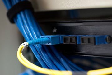Fiber Optic cables connected.
