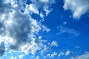White Clouds with Blue Sky Background.