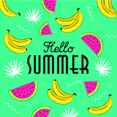  Hello Summer hand drawing style seamless pattern vector illustration for banner, fabric, fashion, poster, invitation, wallpaper, web site and all prints.