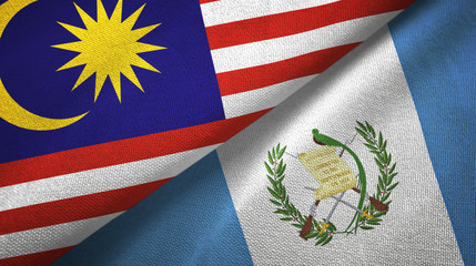 Malaysia and Guatemala two flags textile cloth, fabric texture