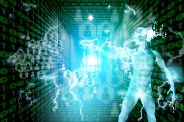 The Lightning digital hacker stealing people's profiles in world wide of cyber.