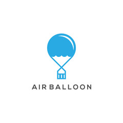 air balloon logo design vector illustration