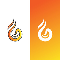 letter g logo with the fire design vector illustration