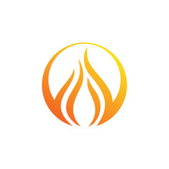 fire logo with circle design vector illustration