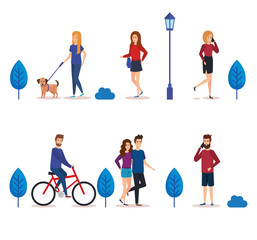 young people in the park characters