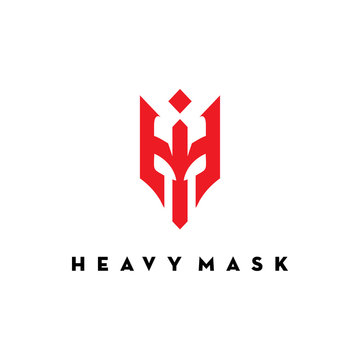 letter hm logo with mask design vector illustration