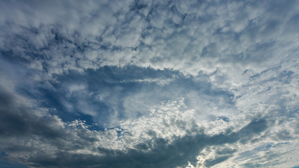 cloud fallstreak hole on dramatic sky