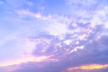 Cumulus clouds on sunset time, cloudscape