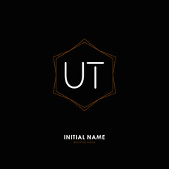 U T UT Initial logo letter with minimalist concept. Vector with scandinavian style logo.