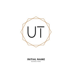 U T UT Initial logo letter with minimalist concept. Vector with scandinavian style logo.