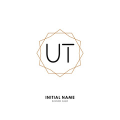 U T UT Initial logo letter with minimalist concept. Vector with scandinavian style logo.