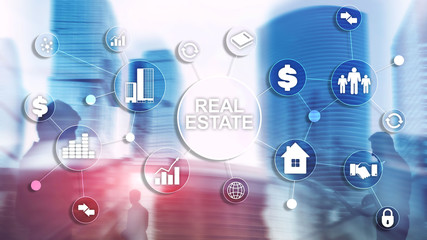 Fototapeta premium Real estate. Property insurance and security concept. Abstract business background.