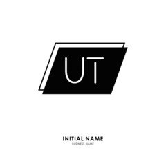 U T UT Initial logo letter with minimalist concept. Vector with scandinavian style logo.