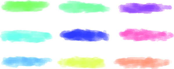Watercolor style Pop colorful line set