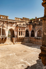 Fototapeta na wymiar Queens bath, ancient ruins in Hampi, India