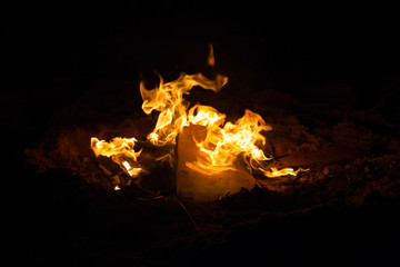 fire on black background